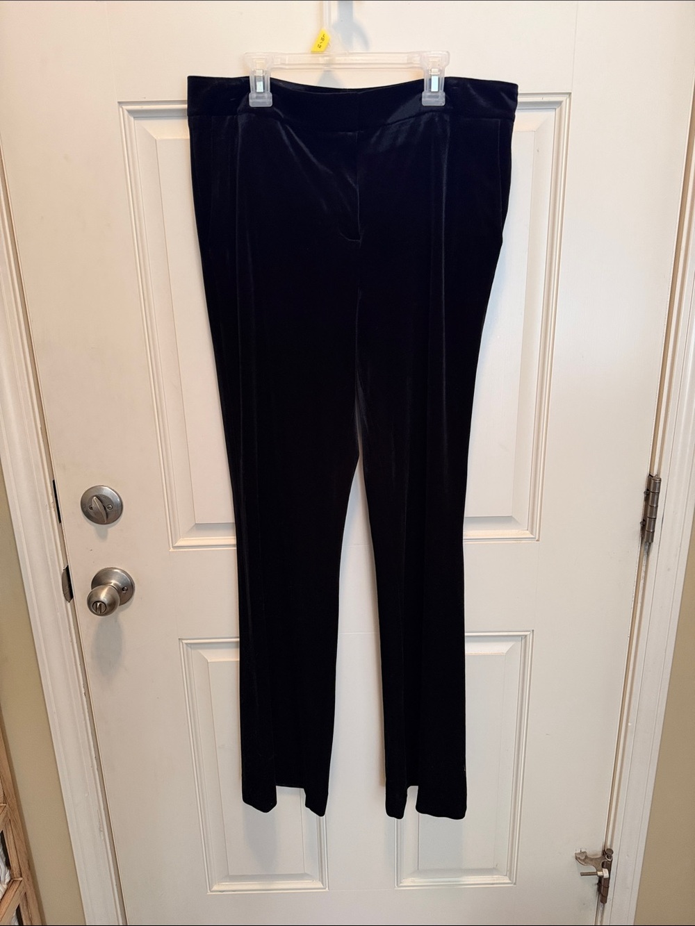 Calvin Klein Black Straight-Leg Velvet Pants